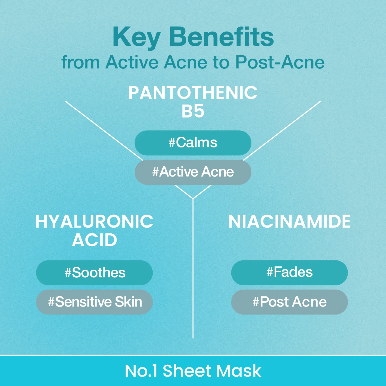 No.1 Pantothenic B5 Hyaluronic Active Clear Mask (4 Sheets) - Image 6