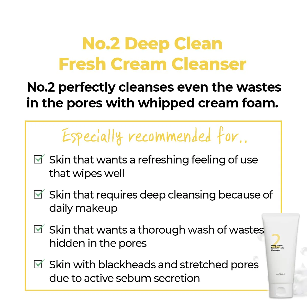 No.2 Deep Clean Fresh Cream Cleansing Foam - Image 8