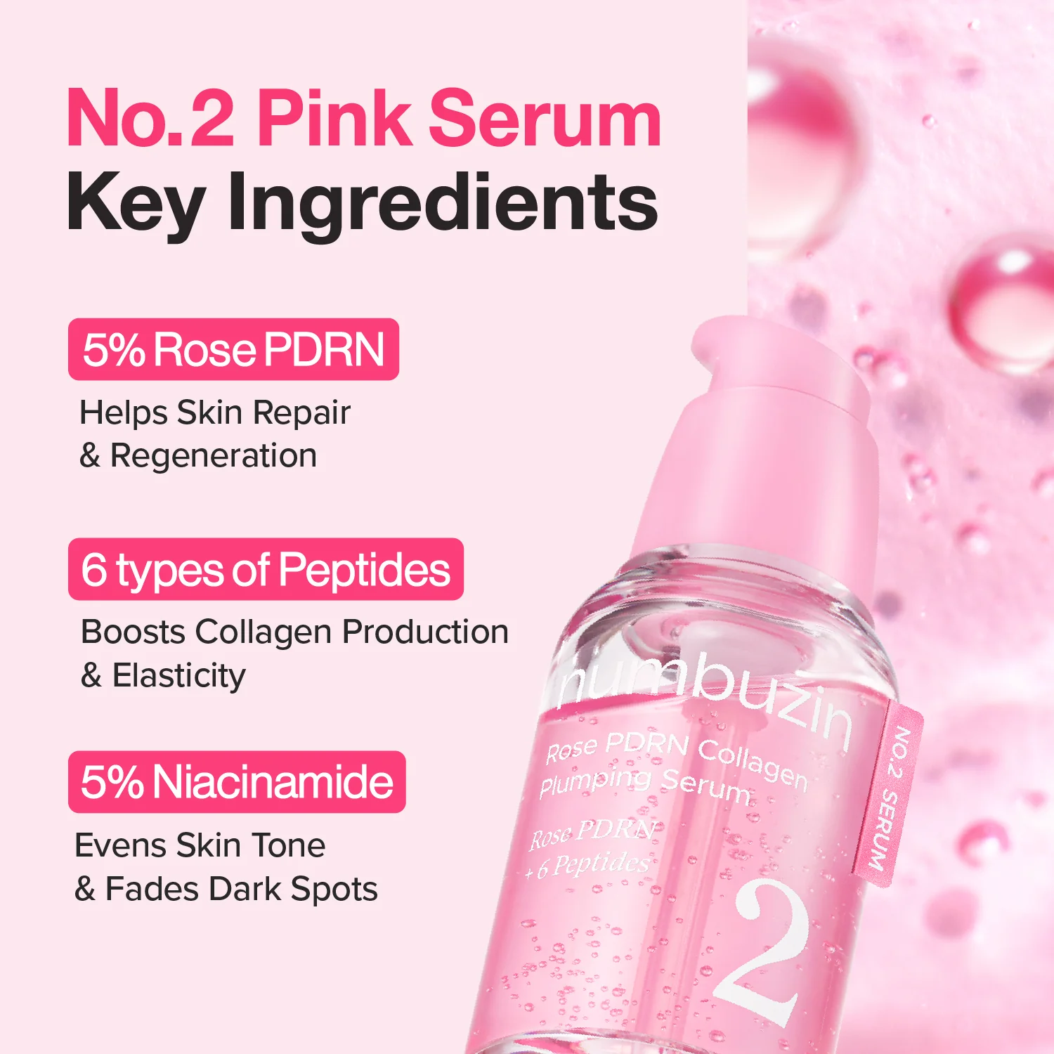 No.2 Rose PDRN Collagen Plumping Serum - Image 6