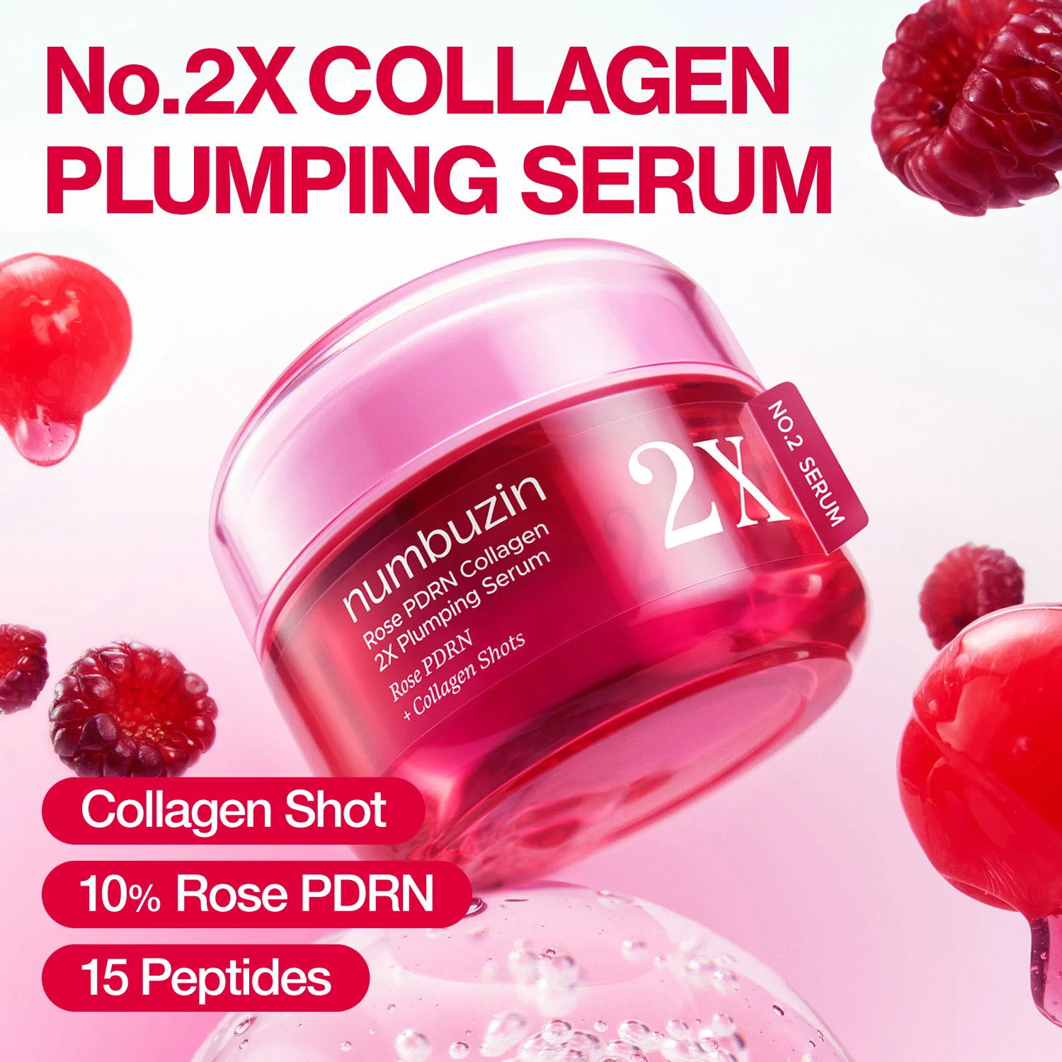 No.2 Rose PDRN Collagen 2X Plumping Serum - Image 3