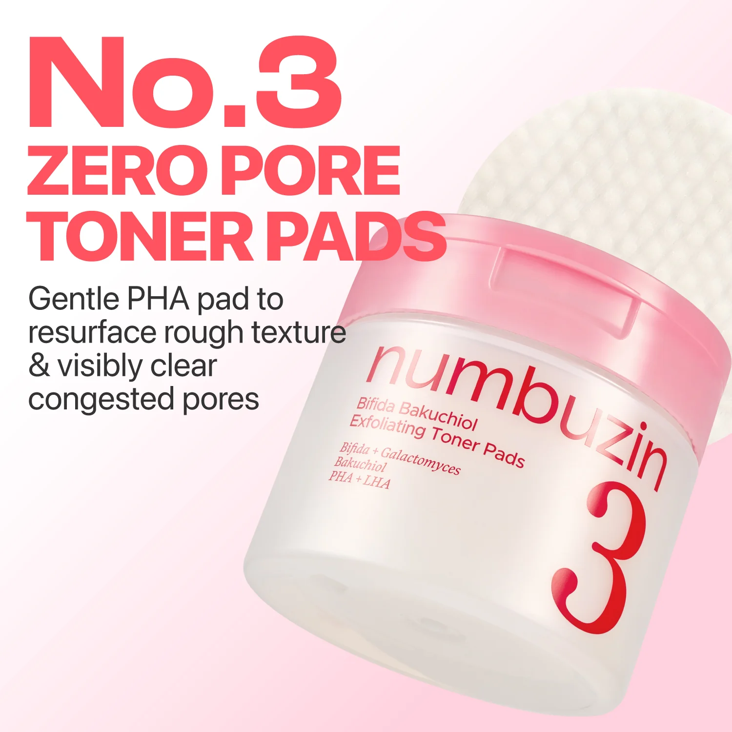 No.3 Bifida Bakuchiol Exfoliating Toner Pads - Image 3