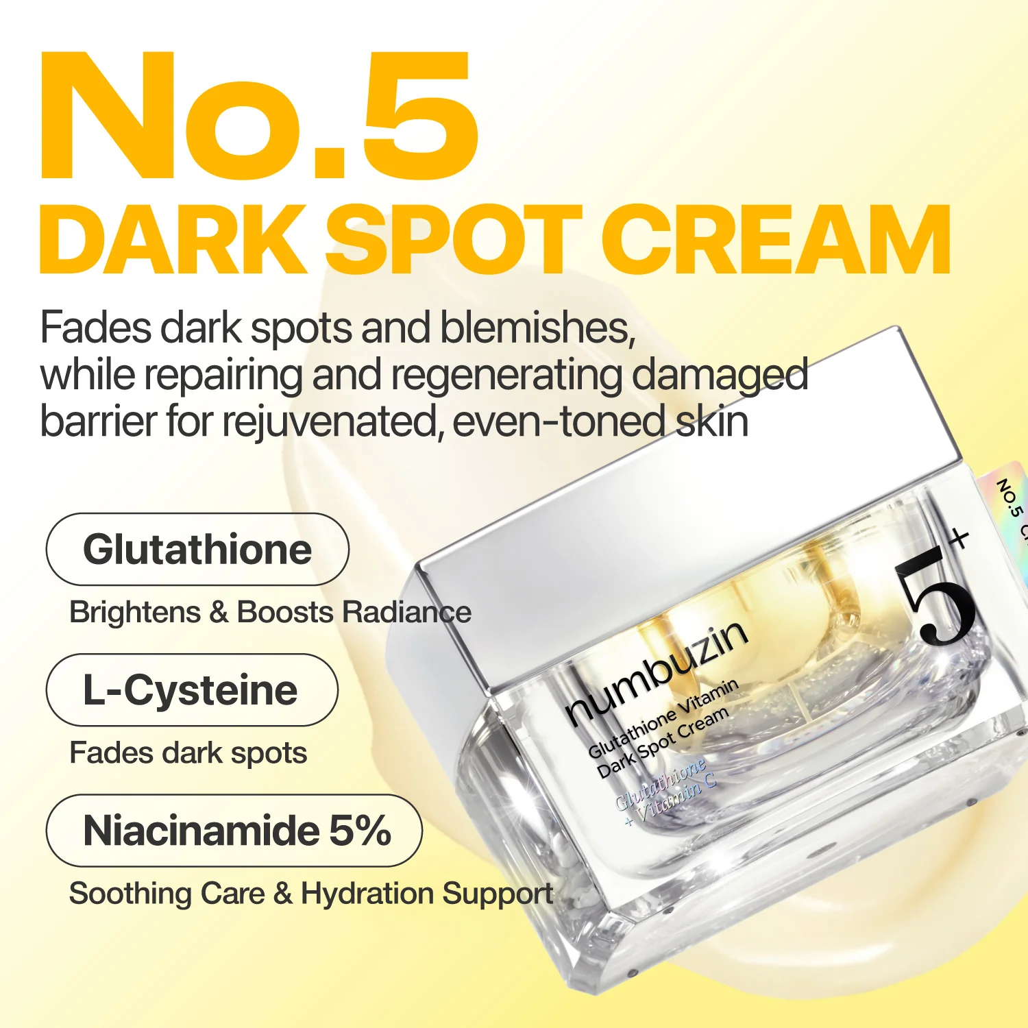 No.5+ Glutathione Vitamin Dark Spot Cream - Image 3